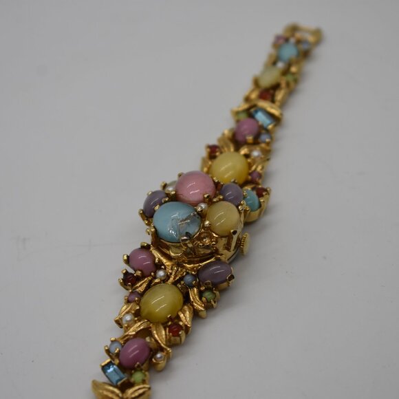 Crawford Jewelry - 1950's Crawford Moonglow Bejeweled Watch